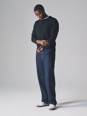 The Set Brown/Navy 2 Pack Crew Neck Jumpers with Wool - Image 9 of 16