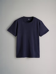 The Set Navy/Neutral/White/Powder Blue Regular Short Sleeve T-Shirts 4 Pack - Image 4 of 7