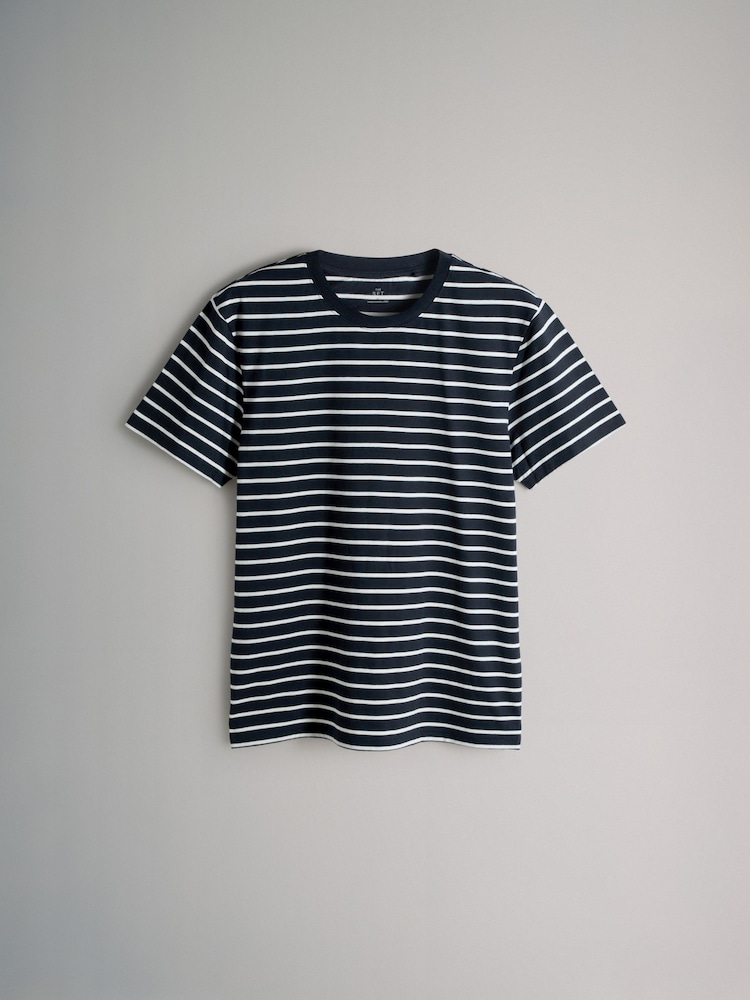 The Set Navy / Stripe / Light Stone / Powder Blue / Taupe 8 Pack Regular Short Sleeve T-Shirts - Image 2 of 11 The Set Navy / Stripe / Light Stone / Powder Blue / Taupe 8 Pack Regular Short Sleeve T-Shirts - Image 2 of 11