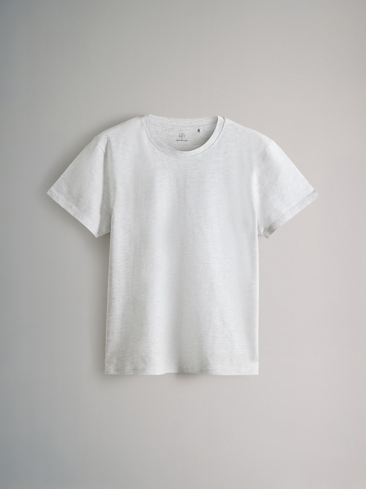 Black/Charcoal/Grey Marl/Chocolate Brown - The Set 7 Pack Regular Short Sleeve T-Shirts - Imagen 2 de 10
