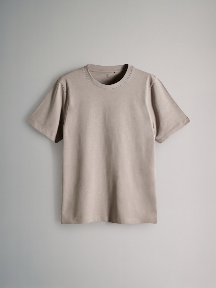The Set Navy/Chocolate Brown/Stone/Powder Blue 4 Pack Slim Short Sleeve T-Shirts - Image 2 of 7