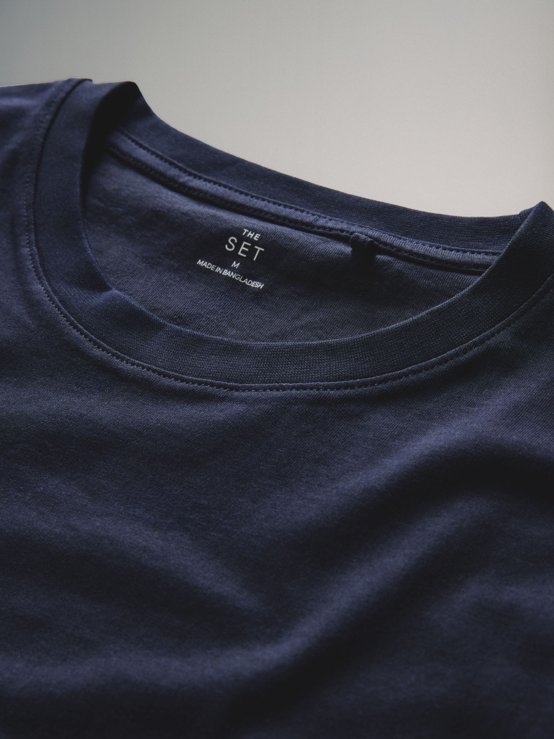 Buy The Set Slim Fit 4 Pack Short Sleeve Cotton T-Shirts Navy Blue