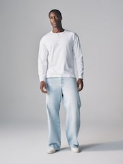 The Set Navy/Taupe Brown/White Henley Long Sleeve T-Shirts 3 Pack - Image 3 of 8