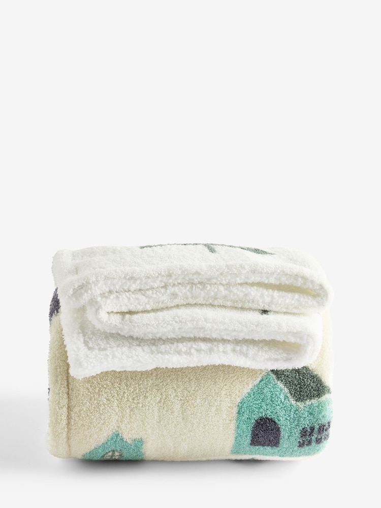 Blue Winter Scene Fleece Throw - Image 1 of 1