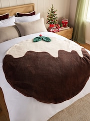 Brown Shaped Christmas Pudding Throw - Image 1 of 5