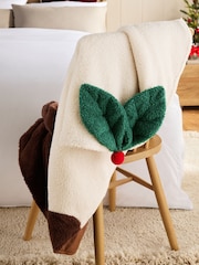 Brown Shaped Christmas Pudding Throw - Image 2 of 5