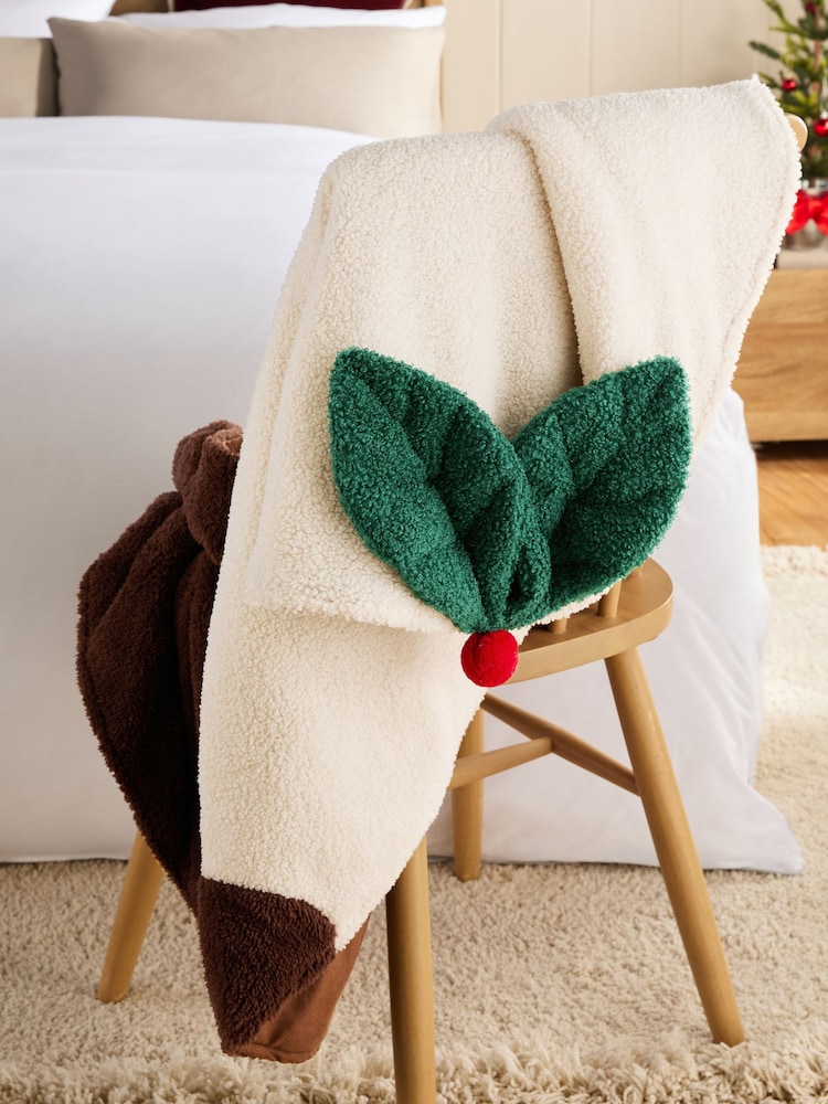 Brown Shaped Christmas Pudding Throw - Image 2 of 5
