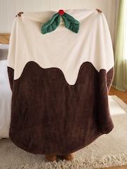 Brown Shaped Christmas Pudding Throw - Image 3 of 5