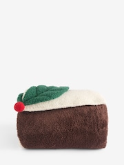 Brown Shaped Christmas Pudding Throw - Image 5 of 5