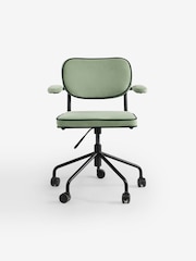 MADE.COM Jade Green Velvet Parker Office Chair - Image 1 of 2