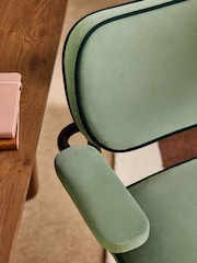 MADE.COM Jade Green Velvet Parker Office Chair - Image 3 of 5