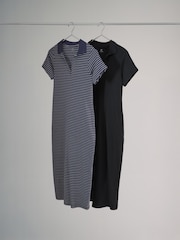The Set 2 Pack Ribbed Collared Midi Dress - Bild 2 von 4