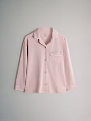 The Set Pink/Grey Button Through Long Sleeve Pyjamas - Image 3 of 7
