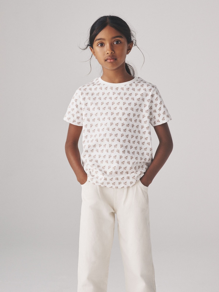 The Set Leopard/Taupe/Light Pink/Stripe/Warm Stone 5 Pack Short Sleeve Skater T-Shirts - Image 1 of 13