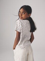 The Set Leopard/Taupe/Light Pink/Stripe/Warm Stone 5 Pack Short Sleeve Skater T-Shirts - Image 5 of 13