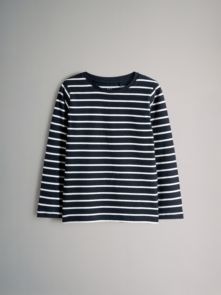 The Set Navy/Light Blue/Grey Marl/Stripe/Charcoal 6 Pack Regular Long Sleeve T-Shirts - Image 2 of 9