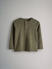 حزمة من 4 تيشرتات Henley قطن بكم طويل من The Set - صورة 10 من 12