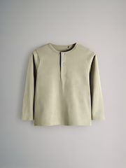 حزمة من 4 تيشرتات Henley قطن بكم طويل من The Set - صورة 8 من 12