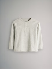 حزمة من 4 تيشرتات Henley قطن بكم طويل من The Set - صورة 9 من 12