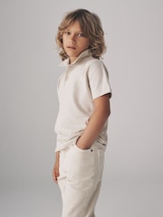 The Set Navy/Stripe/Dark Red/Stone 4 Pack Stripe Short Sleeve Jersey Polo Shirts - Image 3 of 12