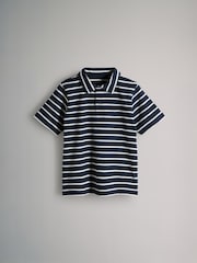 The Set Navy/Stripe/Dark Red/Stone 4 Pack Stripe Short Sleeve Jersey Polo Shirts - Image 7 of 12