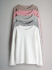 Pack de 5 camisetas de manga larga con diseño de canalé de The Set - Imagen 1 de 8
