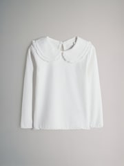The Set Navy/Taupe/Light Pink/Cream 3 Pack Long Sleeve Collar Ribbed Tops - Image 2 of 7