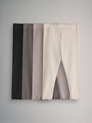 The Set Black/Brown 4 Pack Ribbed Leggings - Image 1 of 7