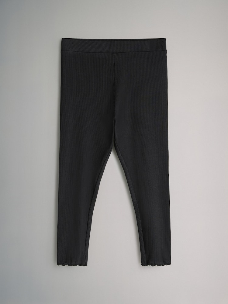 The Set Black/Brown 4 Pack Ribbed Leggings - Image 2 of 7