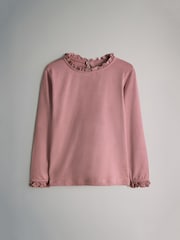 The Set Blue/Pink 3 Pack Long Sleeve Frill Neck T Shirts - Image 2 of 6