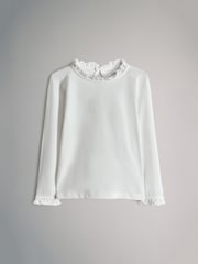 The Set Blue/Pink 3 Pack Long Sleeve Frill Neck T Shirts - Image 3 of 6