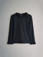 The Set Blue/Pink 3 Pack Long Sleeve Frill Neck T Shirts - Image 4 of 6