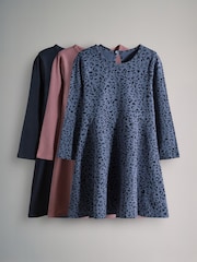 The Set Pink/Blue 3 Pack Long Sleeve Skater Dresses - Image 1 of 6