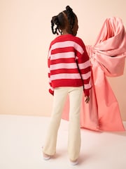 Red/Pink Sleigh Stripe Christmas Jumper (3-16yrs) - Image 2 of 3
