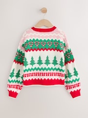 Red Christmas Tree Cardigan (3-16yrs) - Image 2 of 4