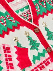 Red Christmas Tree Cardigan (3-16yrs) - Image 3 of 4