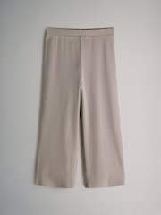 The Set Black/Grey/Brown/Cream 4 Pack Cotton Rib Wide Leg Trousers - Image 3 of 7