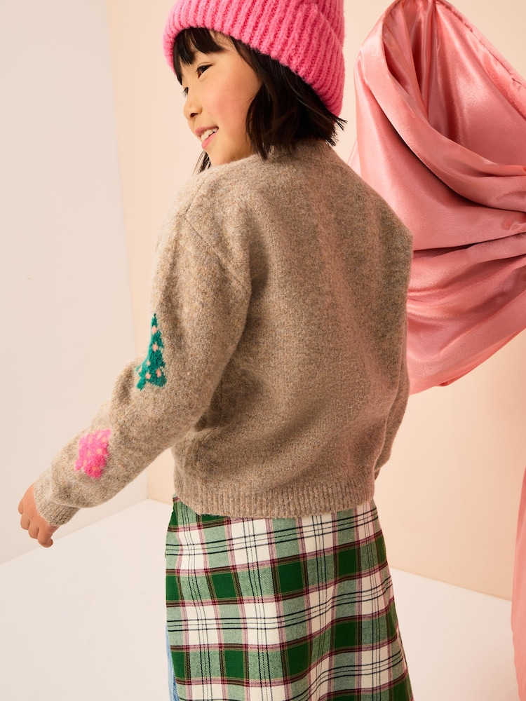 Oatmeal Christmas Tree Jumper (3-16yrs) - Image 2 of 2
