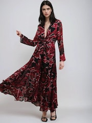 Religion Black Flash 2 Way Wrap Maxi Dress With Long Sleeves - Image 1 of 6