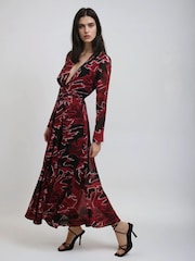 Religion Black Flash 2 Way Wrap Maxi Dress With Long Sleeves - Image 2 of 6