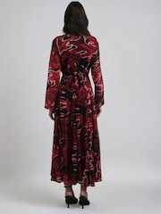 Religion Black Flash 2 Way Wrap Maxi Dress With Long Sleeves - Image 4 of 6