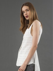 Religion White Fleet Waistcoat Top With Sequin Beading - Image 4 of 6