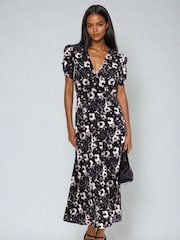 Religion Black Isabel Tea Dress In Dark Floral Print - Image 5 of 6