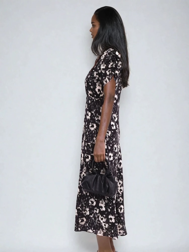 Religion Black Isabel Tea Dress In Dark Floral Print - Image 6 of 6