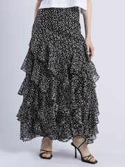 Religion Black Scarlet Full Drill Maxi Skirt In Cute Polka Dot - Image 2 of 6