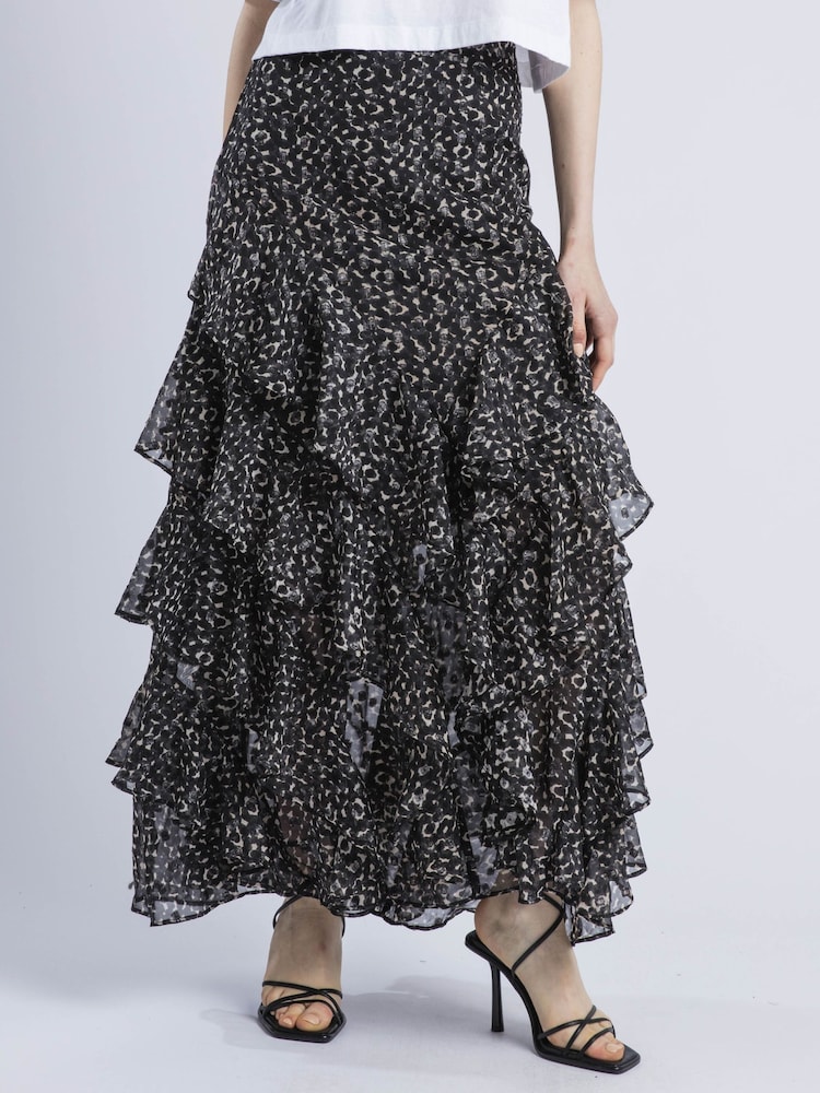 Religion Black Scarlet Full Drill Maxi Skirt In Cute Polka Dot - Image 2 of 6 Religion Black Scarlet Full Drill Maxi Skirt In Cute Polka Dot - Image 2 of 6