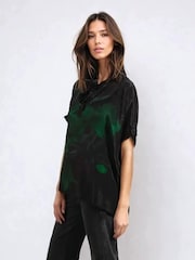 Religion Green Valeria Blouse With Tie Neck And Floral Placement Print - Image 4 of 6