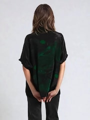 Religion Green Valeria Blouse With Tie Neck And Floral Placement Print - Image 5 of 6