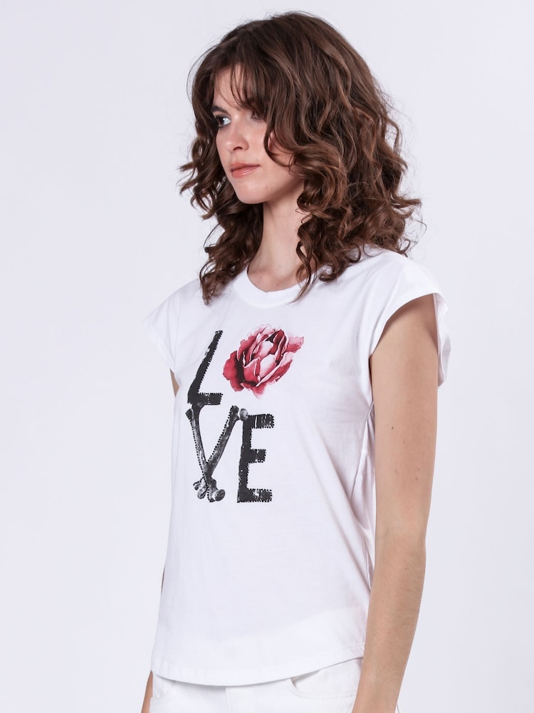 Religion White Spirit 100% Cotton T-Shirt With Love Graphic - Image 6 of 6