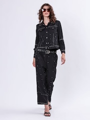 Religion Black Granite Denim Style 100% Cotton Jacket With All Over Studs - Image 3 of 6